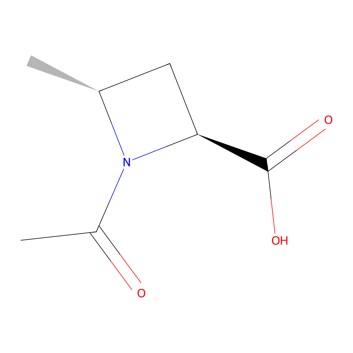 rac-(2R,4S)-1-acetyl-4-methylazetidine-2-carboxylic acid molecular structure, CAS 2679808-83-2