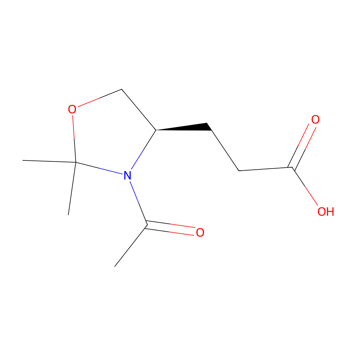3-[(4R)-3-acetyl-2,2-dimethyl-1,3-oxazolidin-4-yl]propanoic acid molecular structure, CAS 2679808-87-6