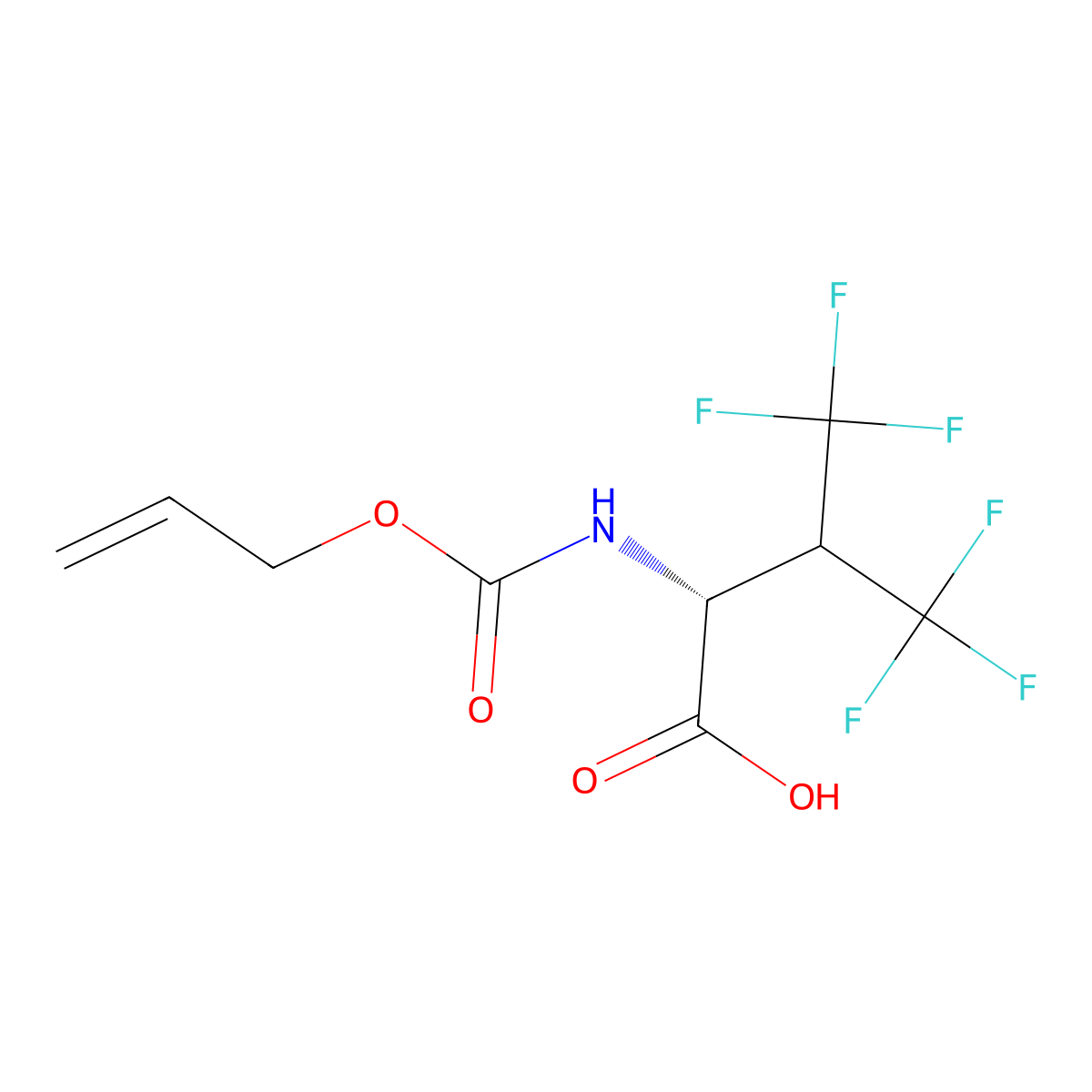 (2R)-4,4,4-trifluoro-2-{[(prop-2-en-1-yloxy)carbonyl]amino}-3-(trifluoromethyl)butanoic acid molecular structure, CAS 2679808-88-7