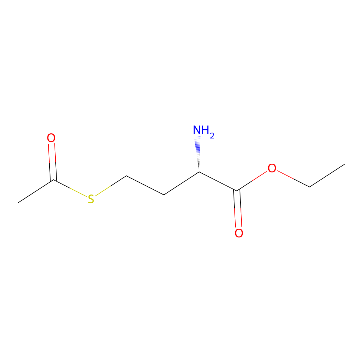 ethyl (2S)-4-(acetylsulfanyl)-2-aminobutanoate molecular structure, CAS 2679808-94-5