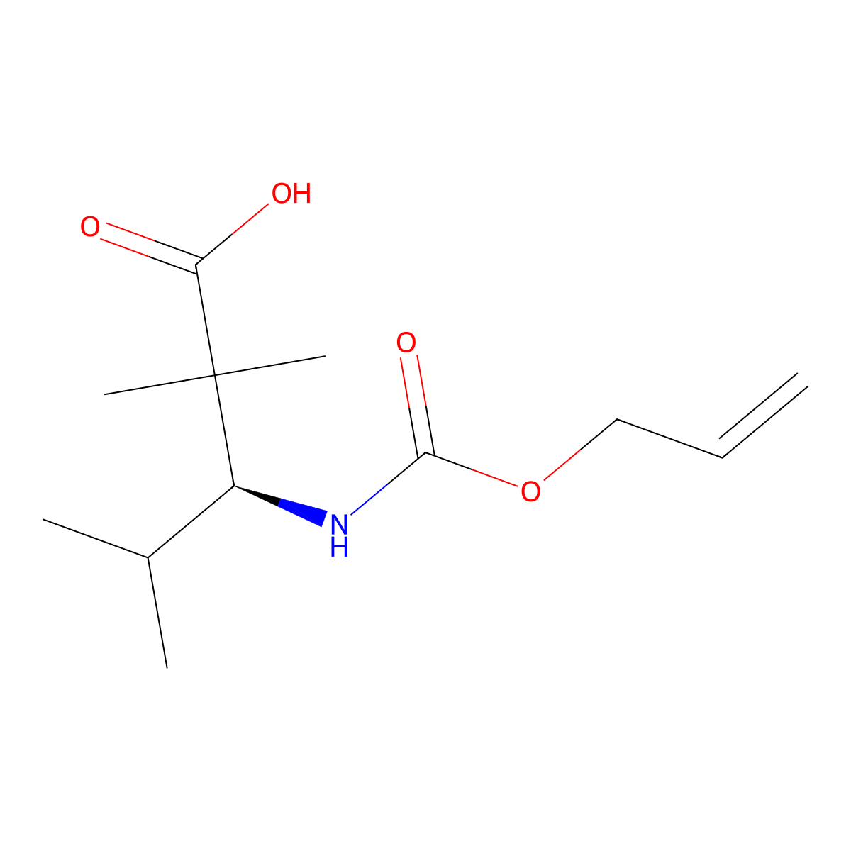 (3S)-2,2,4-trimethyl-3-{[(prop-2-en-1-yloxy)carbonyl]amino}pentanoic acid molecular structure, CAS 2679808-97-8