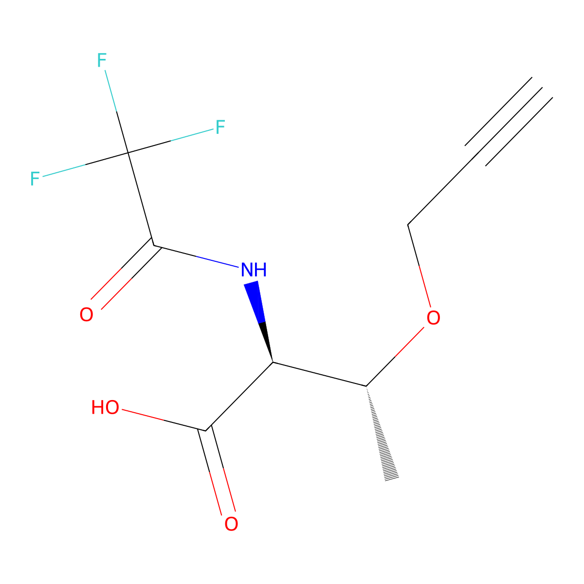 (2S,3R)-3-(prop-2-yn-1-yloxy)-2-(2,2,2-trifluoroacetamido)butanoic acid molecular structure, CAS 2679809-03-9