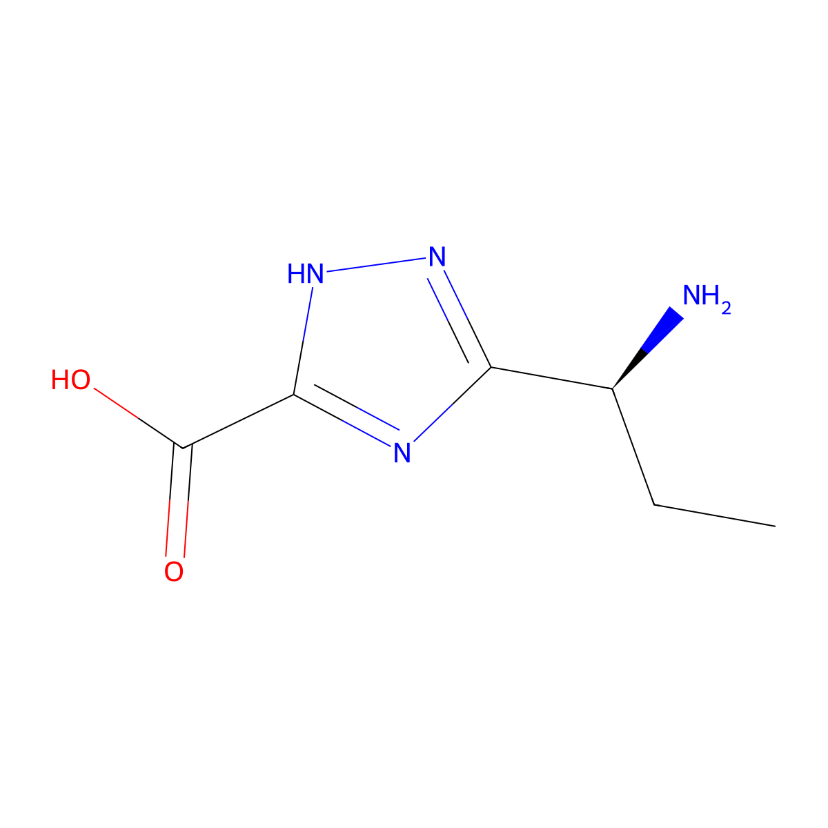 3-[(1S)-1-aminopropyl]-1H-1,2,4-triazole-5-carboxylic acid molecular structure, CAS 2679809-10-8