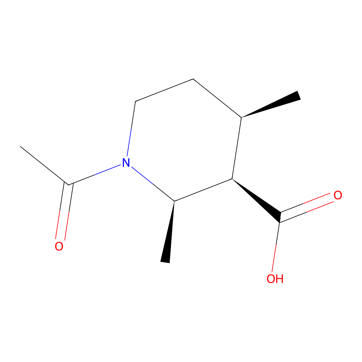 rac-(2R,3R,4R)-1-acetyl-2,4-dimethylpiperidine-3-carboxylic acid molecular structure, CAS 2679809-22-2