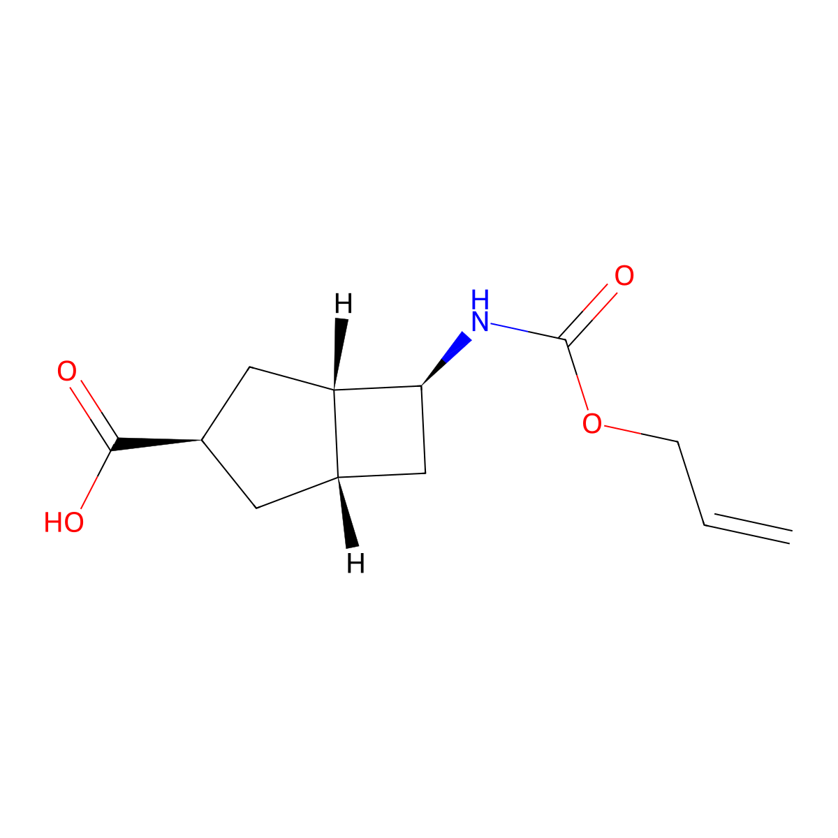 rac-(1R,3S,5R,6R)-6-{[(prop-2-en-1-yloxy)carbonyl]amino}bicyclo[3.2.0]heptane-3-carboxylic acid molecular structure, CAS 2679809-26-6
