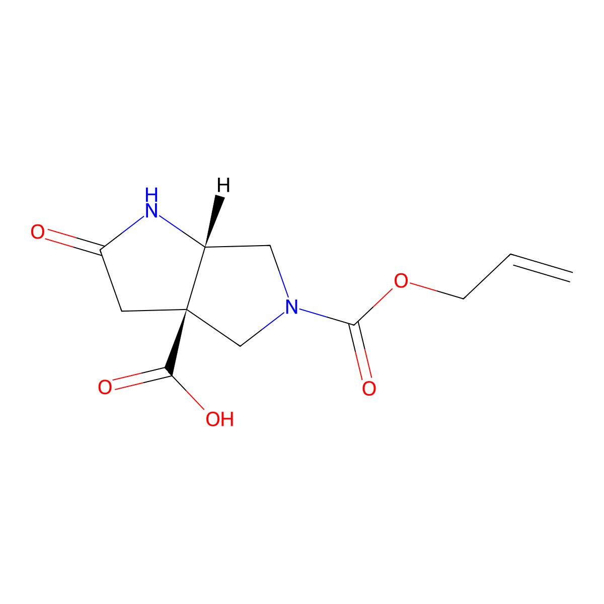rac-(3aR,6aS)-2-oxo-5-[(prop-2-en-1-yloxy)carbonyl]-octahydropyrrolo[3,4-b]pyrrole-3a-carboxylic acid molecular structure, CAS 2679809-35-7