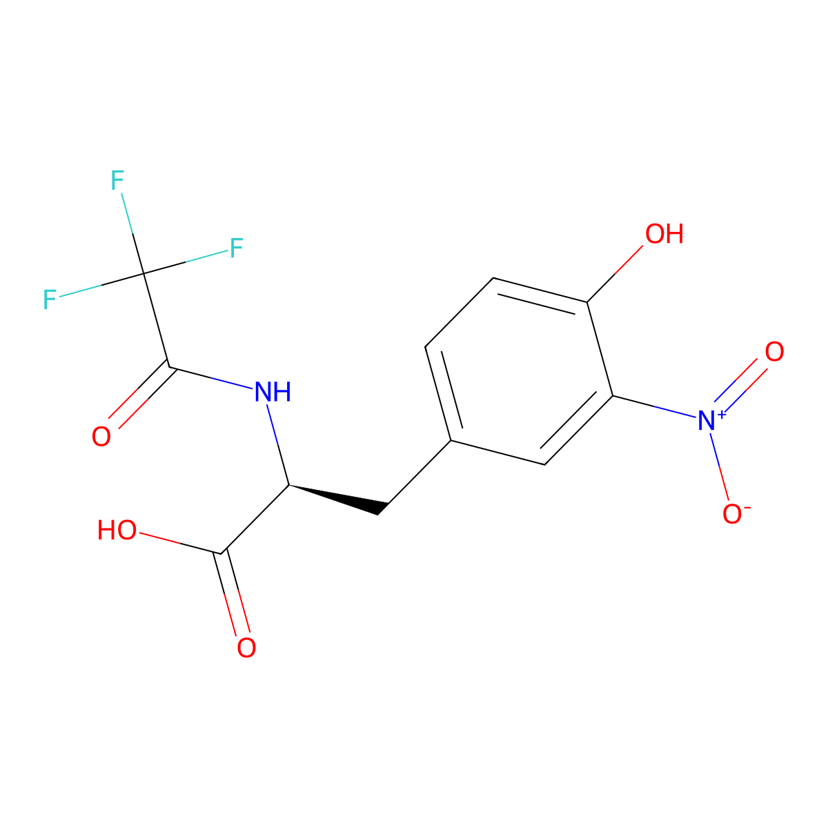 (2S)-3-(4-hydroxy-3-nitrophenyl)-2-(2,2,2-trifluoroacetamido)propanoic acid molecular structure, CAS 2679809-37-9