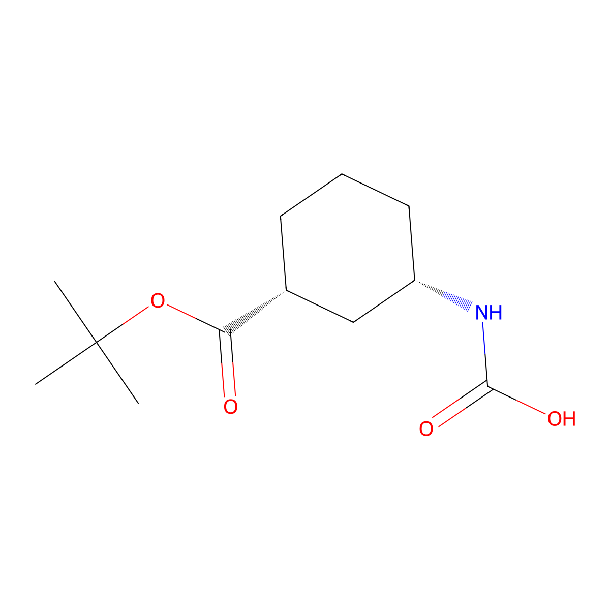 rac-[(1R,3S)-3-[(tert-butoxy)carbonyl]cyclohexyl]carbamic acid molecular structure, CAS 2679809-41-5