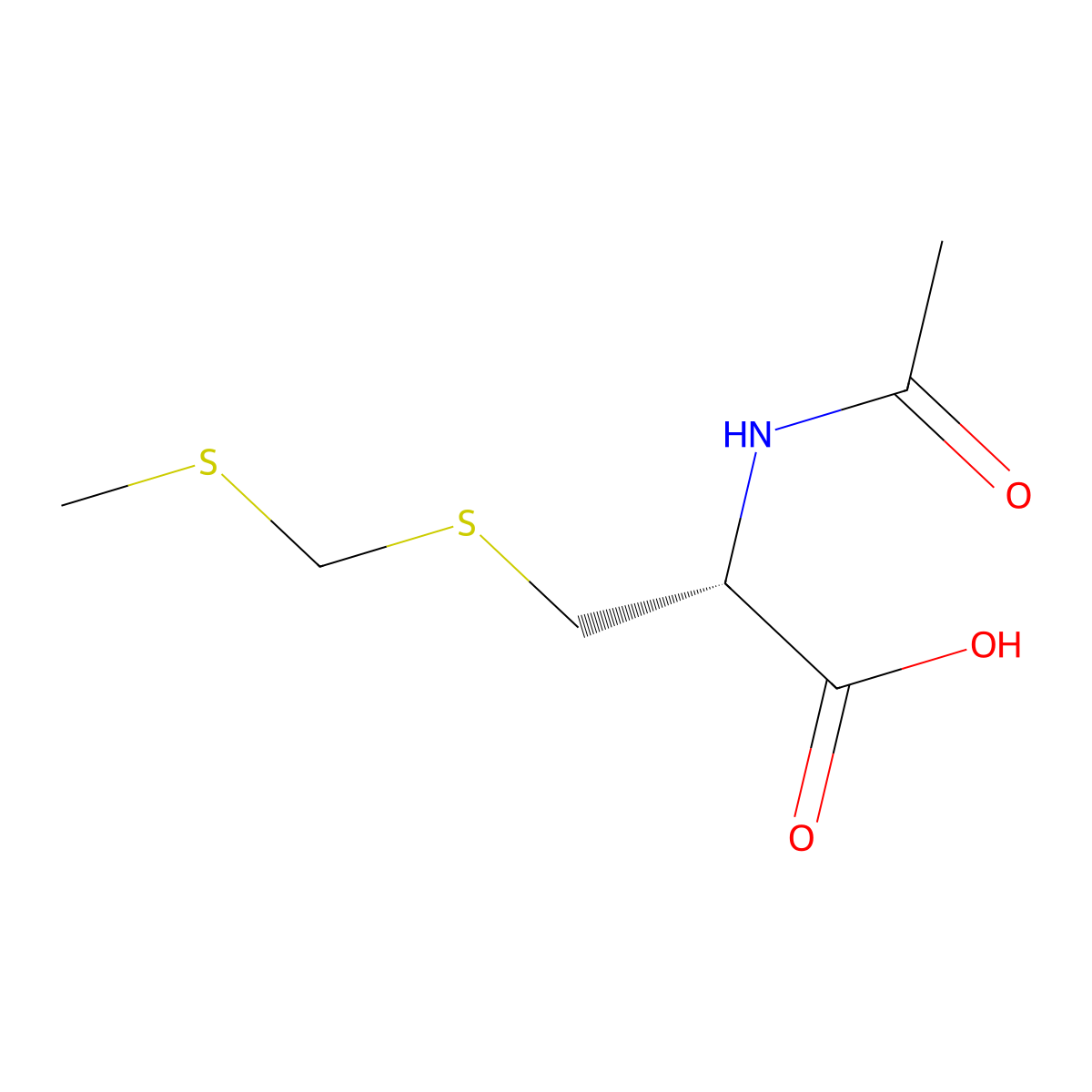 (2R)-2-acetamido-3-{[(methylsulfanyl)methyl]sulfanyl}propanoic acid molecular structure, CAS 2679809-42-6