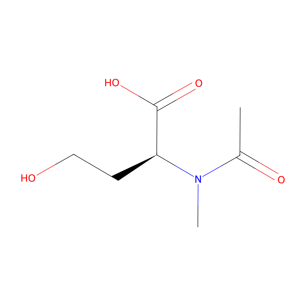 (2S)-4-hydroxy-2-(N-methylacetamido)butanoic acid molecular structure, CAS 2679809-44-8