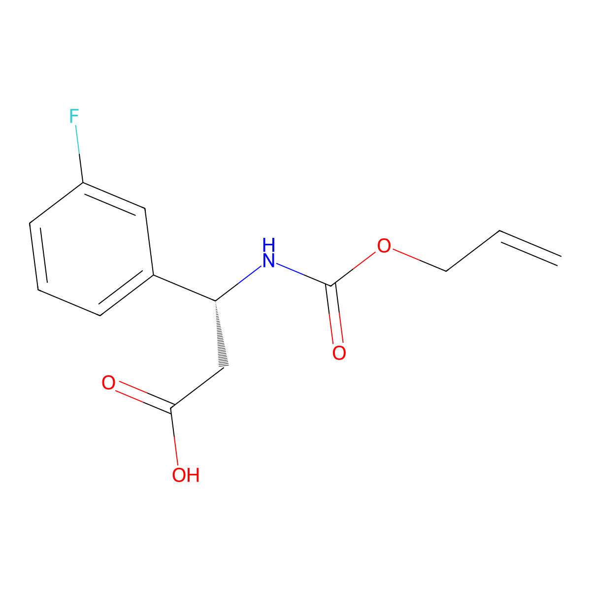 (3R)-3-(3-fluorophenyl)-3-{[(prop-2-en-1-yloxy)carbonyl]amino}propanoic acid molecular structure, CAS 2679809-47-1