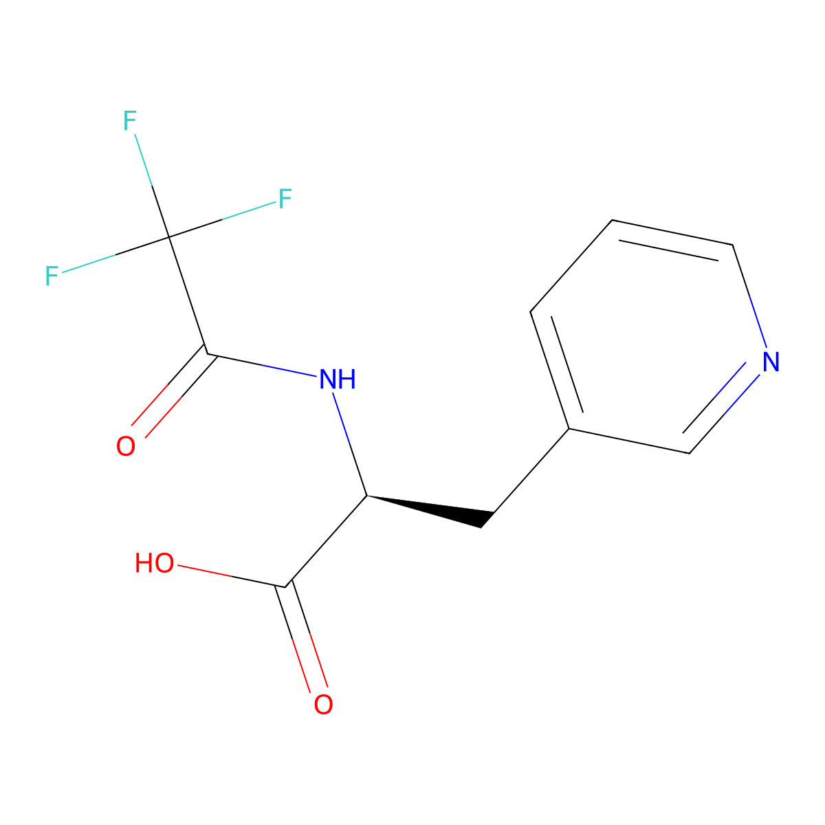 (2S)-3-(pyridin-3-yl)-2-(2,2,2-trifluoroacetamido)propanoic acid molecular structure, CAS 2679809-52-8