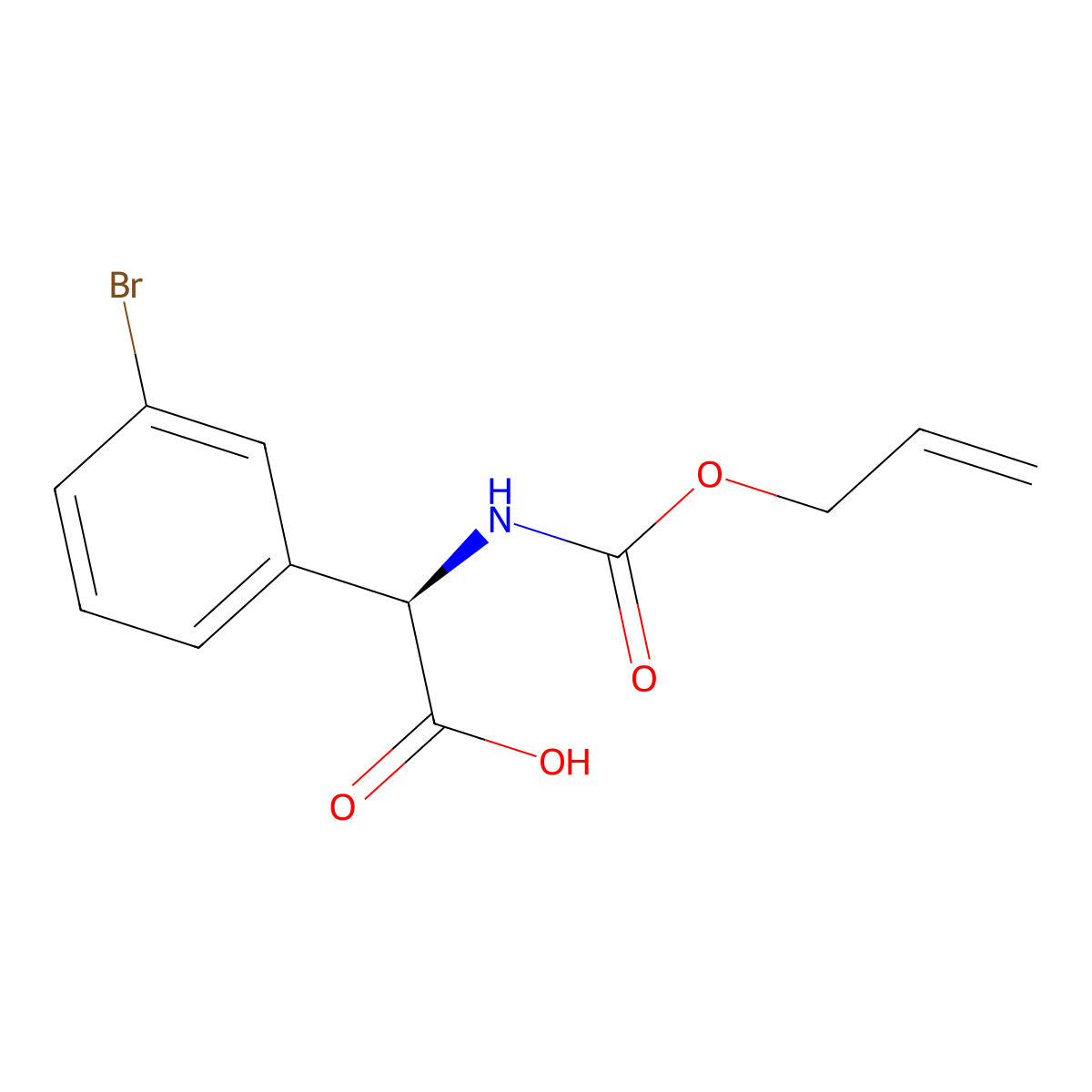 (2R)-2-(3-bromophenyl)-2-{[(prop-2-en-1-yloxy)carbonyl]amino}acetic acid molecular structure, CAS 2679809-53-9