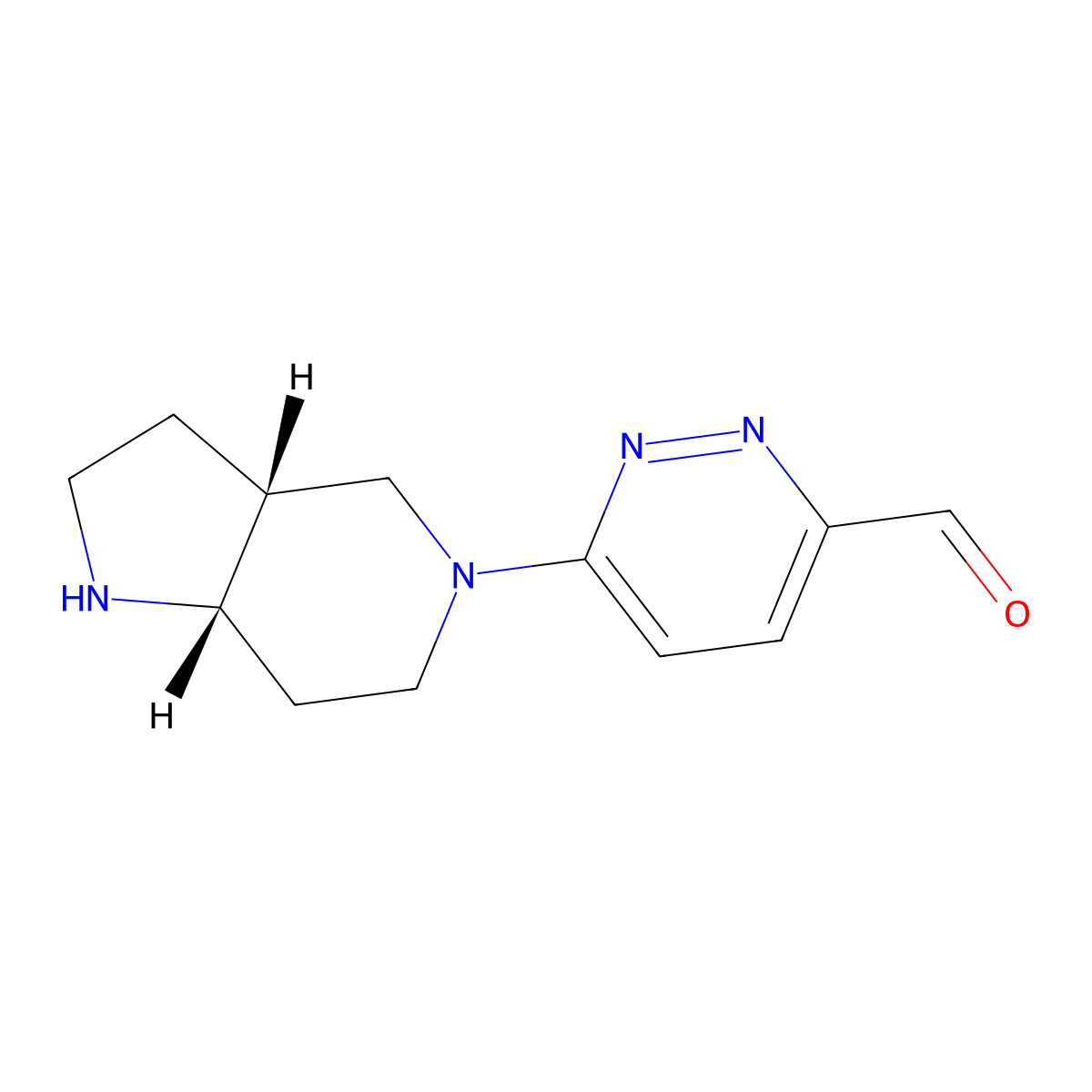 rac-6-[(3aR,7aS)-octahydro-1H-pyrrolo[3,2-c]pyridin-5-yl]pyridazine-3-carbaldehyde molecular structure, CAS 2679809-56-2