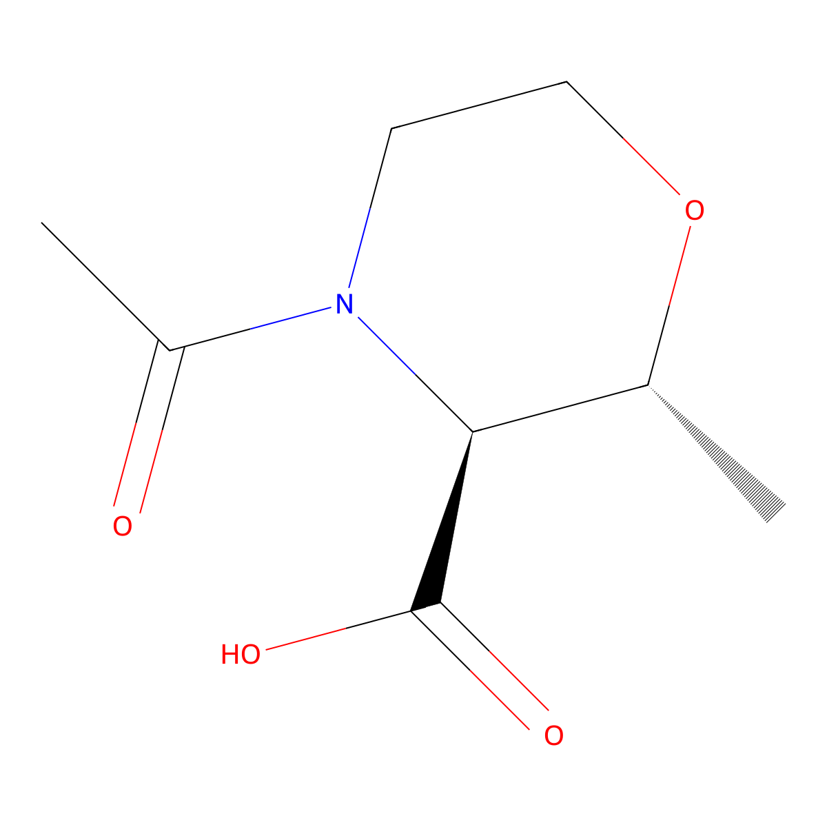 (2R,3S)-4-acetyl-2-methylmorpholine-3-carboxylic acid molecular structure, CAS 2679809-64-2
