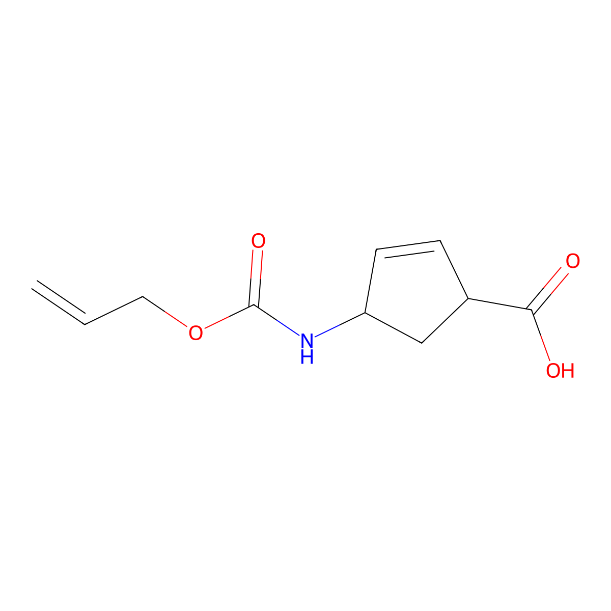 (1S,4R)-4-{[(prop-2-en-1-yloxy)carbonyl]amino}cyclopent-2-ene-1-carboxylic acid molecular structure, CAS 2679809-69-7