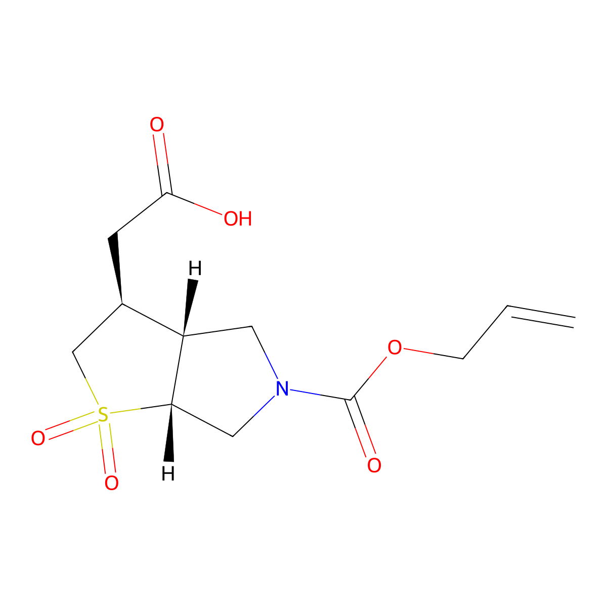 rac-2-[(3R,3aS,6aS)-1,1-dioxo-5-[(prop-2-en-1-yloxy)carbonyl]-hexahydro-2H-1lambda6-thieno[2,3-c]pyrrol-3-yl]acetic acid molecular structure, CAS 2679809-76-6