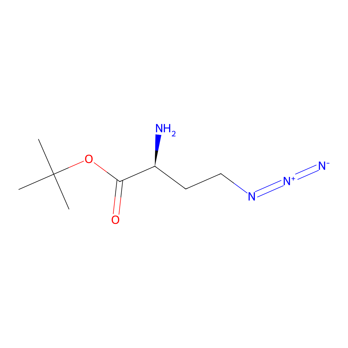 tert-butyl (2S)-2-amino-4-azidobutanoate molecular structure, CAS 2679809-78-8