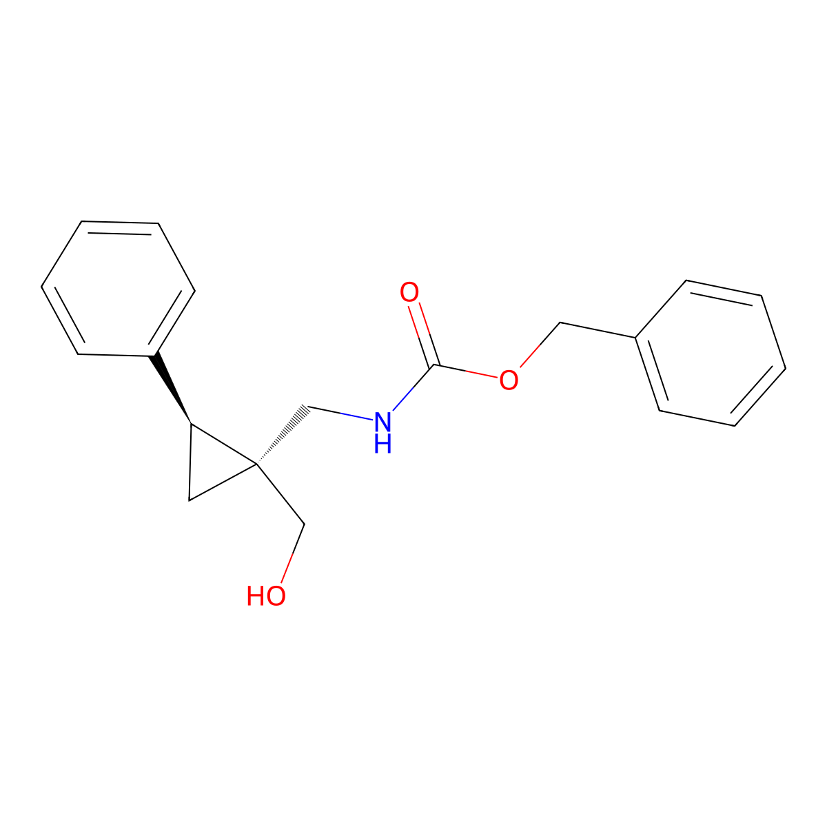 rac-benzyl N-{[(1R,2R)-1-(hydroxymethyl)-2-phenylcyclopropyl]methyl}carbamate molecular structure, CAS 2679809-88-0