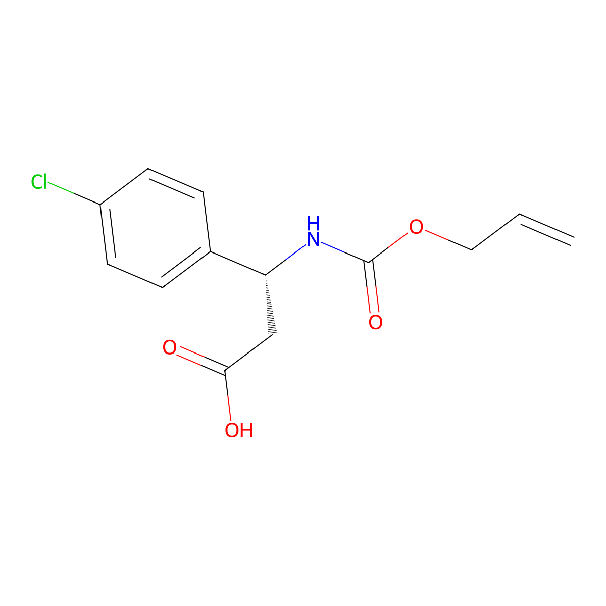 (3R)-3-(4-chlorophenyl)-3-{[(prop-2-en-1-yloxy)carbonyl]amino}propanoic acid molecular structure, CAS 2679809-90-4