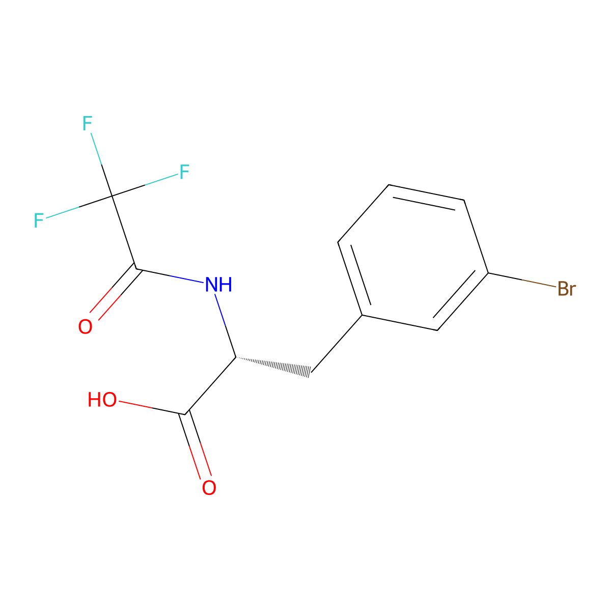 (2R)-3-(3-bromophenyl)-2-(2,2,2-trifluoroacetamido)propanoic acid molecular structure, CAS 2679809-93-7