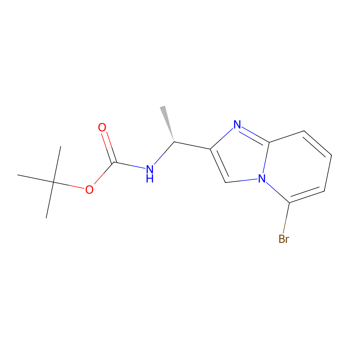 tert-butyl N-[(1R)-1-{5-bromoimidazo[1,2-a]pyridin-2-yl}ethyl]carbamate molecular structure, CAS 2679810-01-4