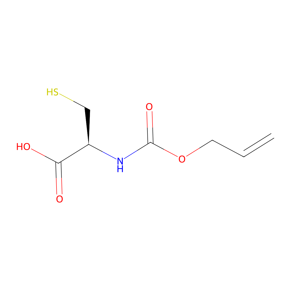 (2S)-2-{[(prop-2-en-1-yloxy)carbonyl]amino}-3-sulfanylpropanoic acid molecular structure, CAS 2679811-73-3