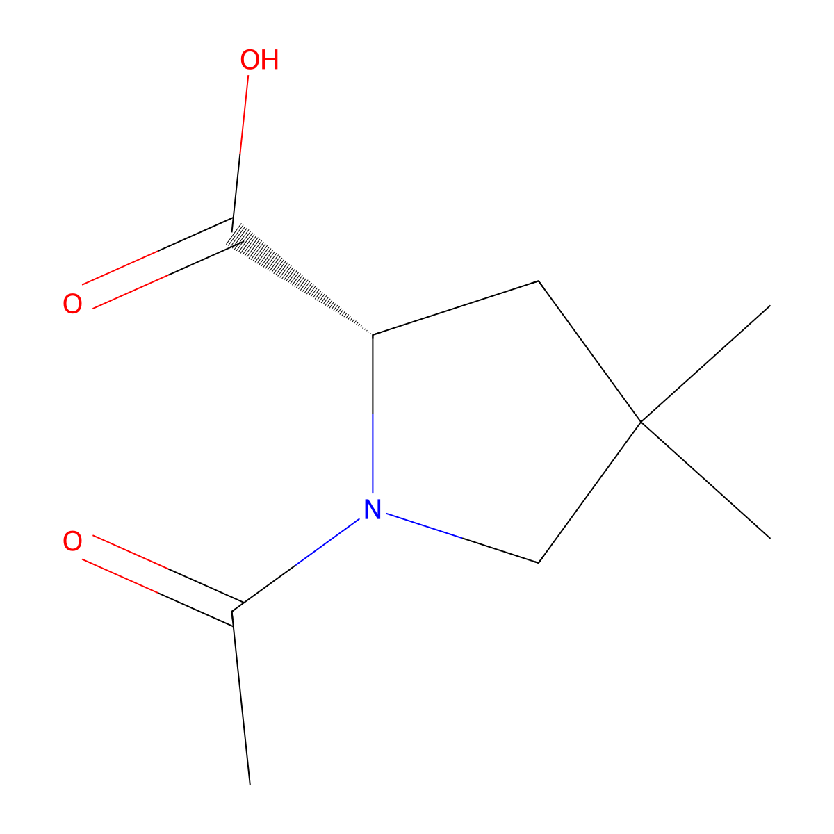 (2S)-1-acetyl-4,4-dimethylpyrrolidine-2-carboxylic acid molecular structure, CAS 2679811-76-6