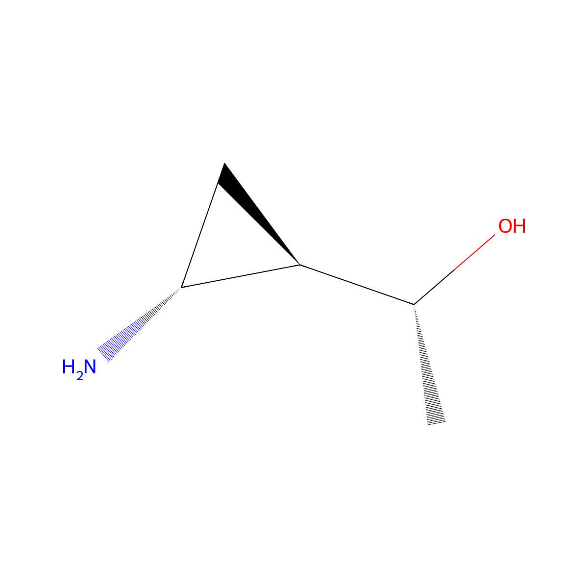 rac-(1R)-1-[(1R,2R)-2-aminocyclopropyl]ethan-1-ol molecular structure, CAS 2679811-78-8