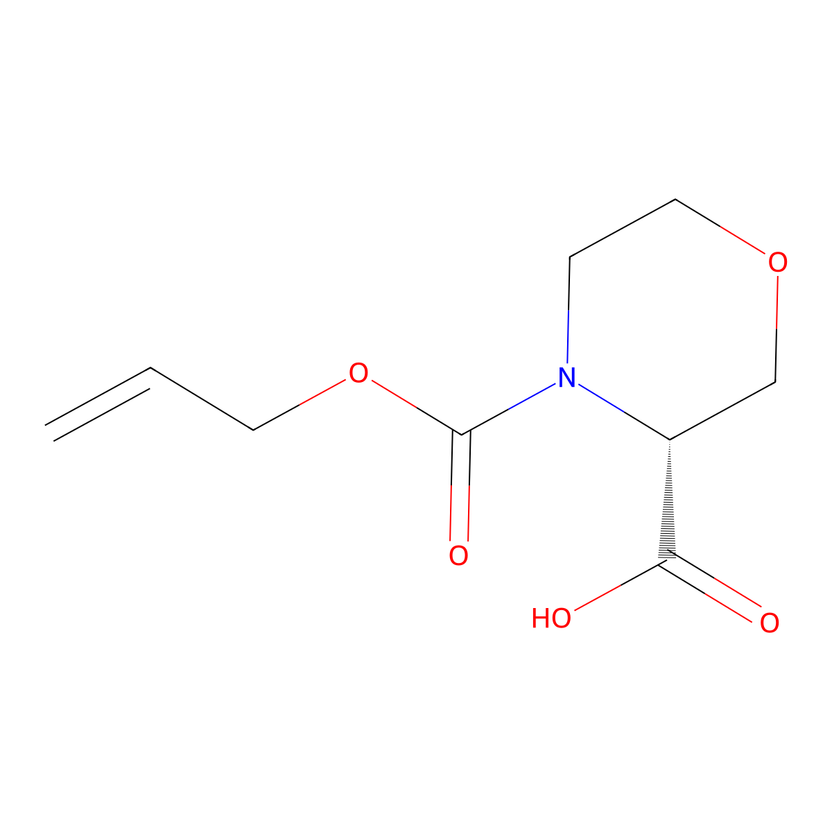 (3R)-4-[(prop-2-en-1-yloxy)carbonyl]morpholine-3-carboxylic acid molecular structure, CAS 2679811-80-2