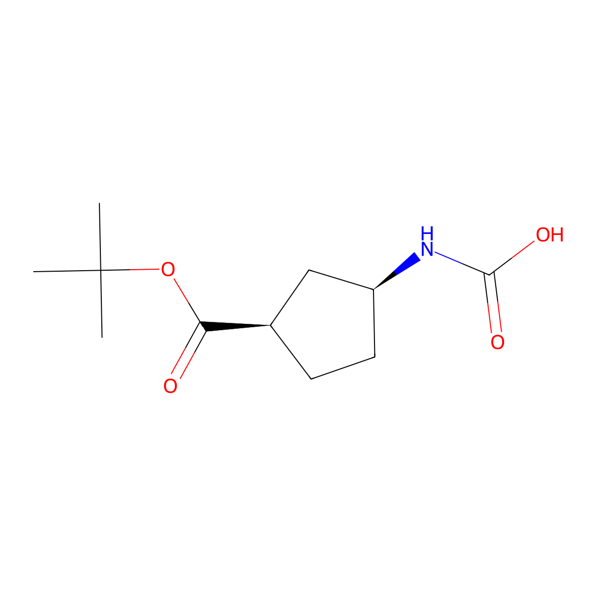 rac-[(1R,3S)-3-[(tert-butoxy)carbonyl]cyclopentyl]carbamic acid molecular structure, CAS 2679811-87-9