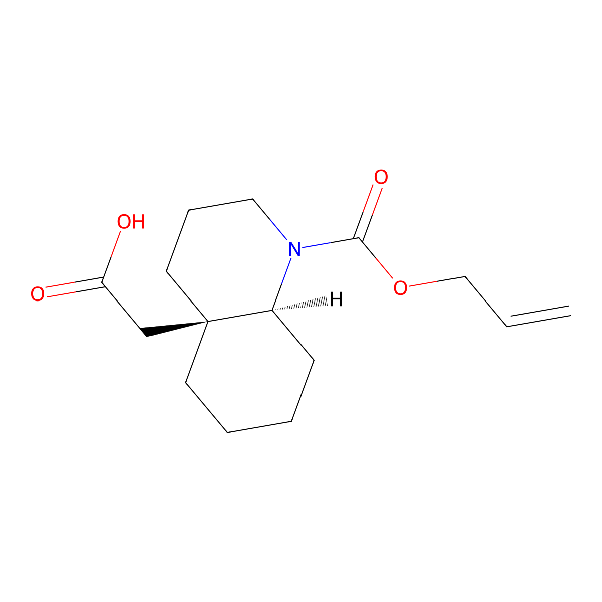 rac-2-[(4aR,8aS)-1-[(prop-2-en-1-yloxy)carbonyl]-decahydroquinolin-4a-yl]acetic acid molecular structure, CAS 2679811-94-8