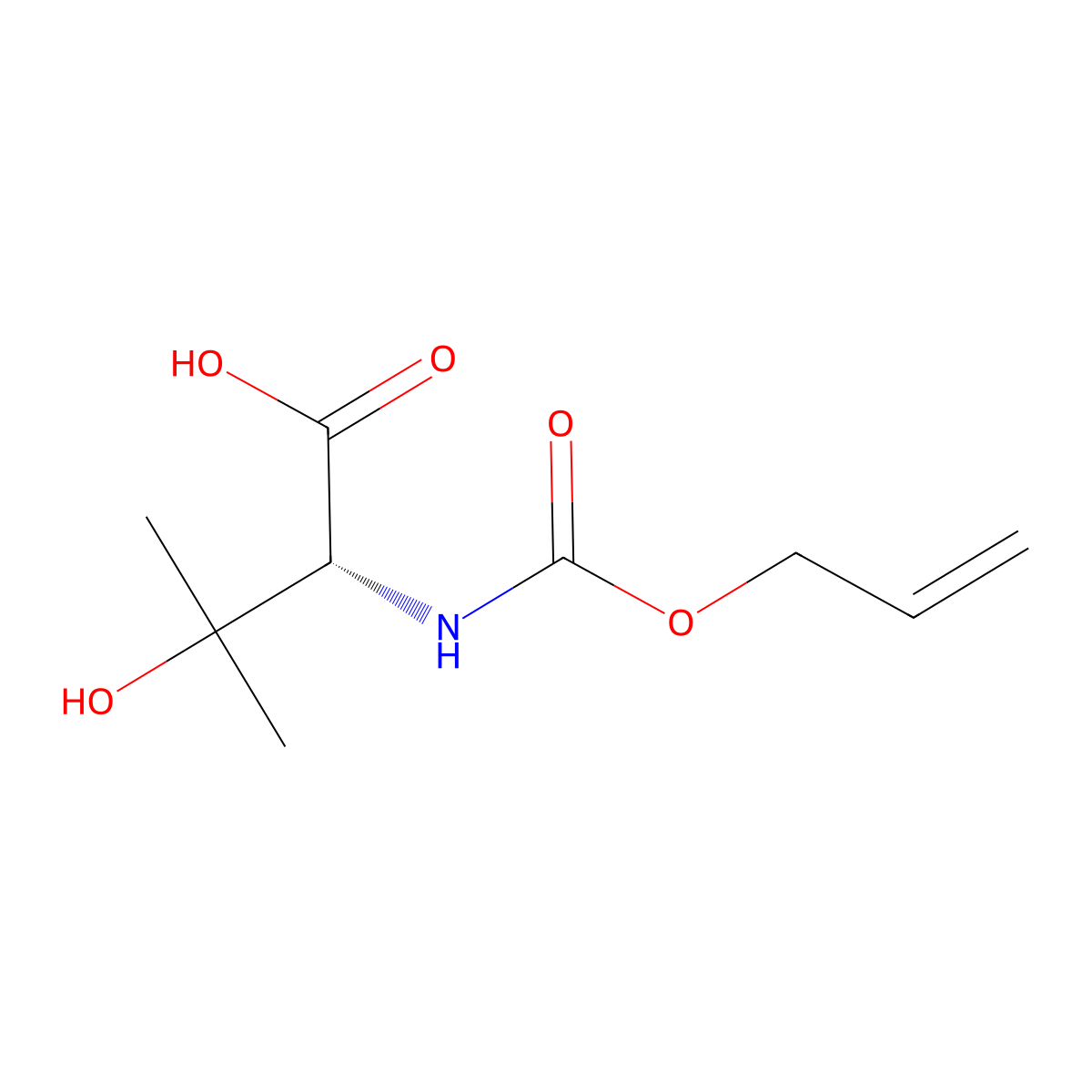 (2R)-3-hydroxy-3-methyl-2-{[(prop-2-en-1-yloxy)carbonyl]amino}butanoic acid molecular structure, CAS 2679811-98-2