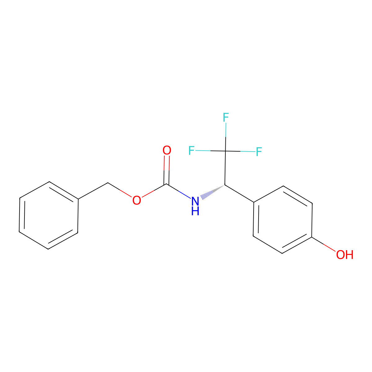 benzyl N-[(1S)-2,2,2-trifluoro-1-(4-hydroxyphenyl)ethyl]carbamate molecular structure, CAS 2679811-99-3