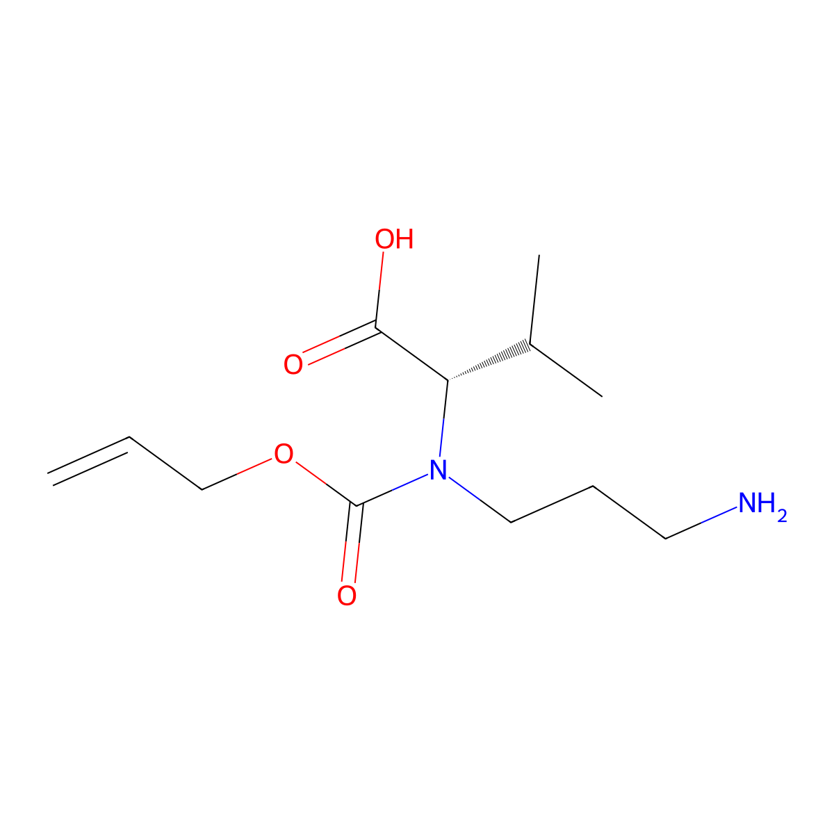 (2S)-2-[(3-aminopropyl)[(prop-2-en-1-yloxy)carbonyl]amino]-3-methylbutanoic acid molecular structure, CAS 2679812-02-1