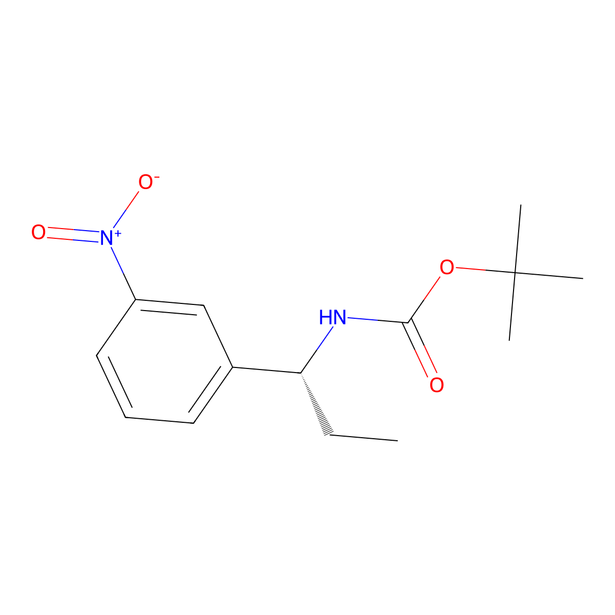 tert-butyl N-[(1R)-1-(3-nitrophenyl)propyl]carbamate molecular structure, CAS 2679812-15-6