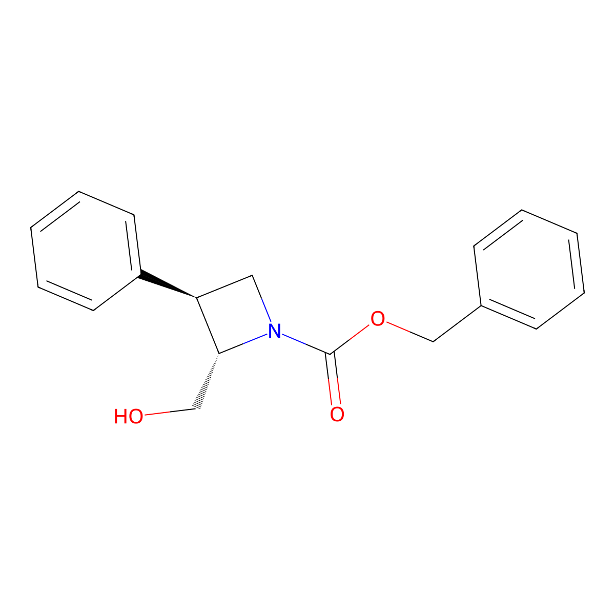 rac-benzyl (2R,3R)-2-(hydroxymethyl)-3-phenylazetidine-1-carboxylate molecular structure, CAS 2679812-16-7