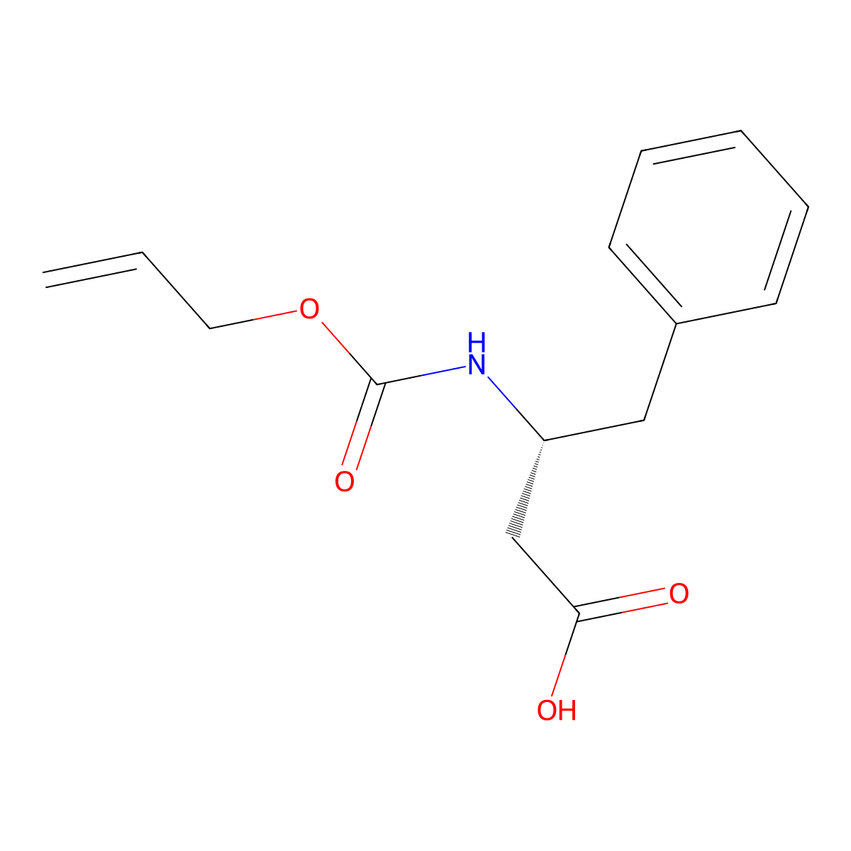 (3R)-4-phenyl-3-{[(prop-2-en-1-yloxy)carbonyl]amino}butanoic acid molecular structure, CAS 2679812-19-0