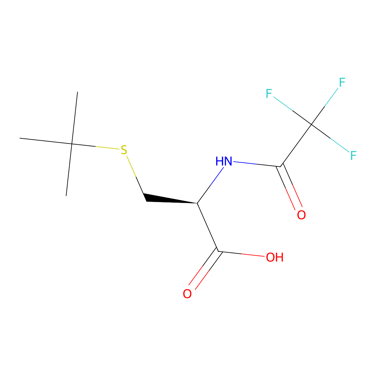 (2S)-3-(tert-butylsulfanyl)-2-(2,2,2-trifluoroacetamido)propanoic acid molecular structure, CAS 2679812-22-5