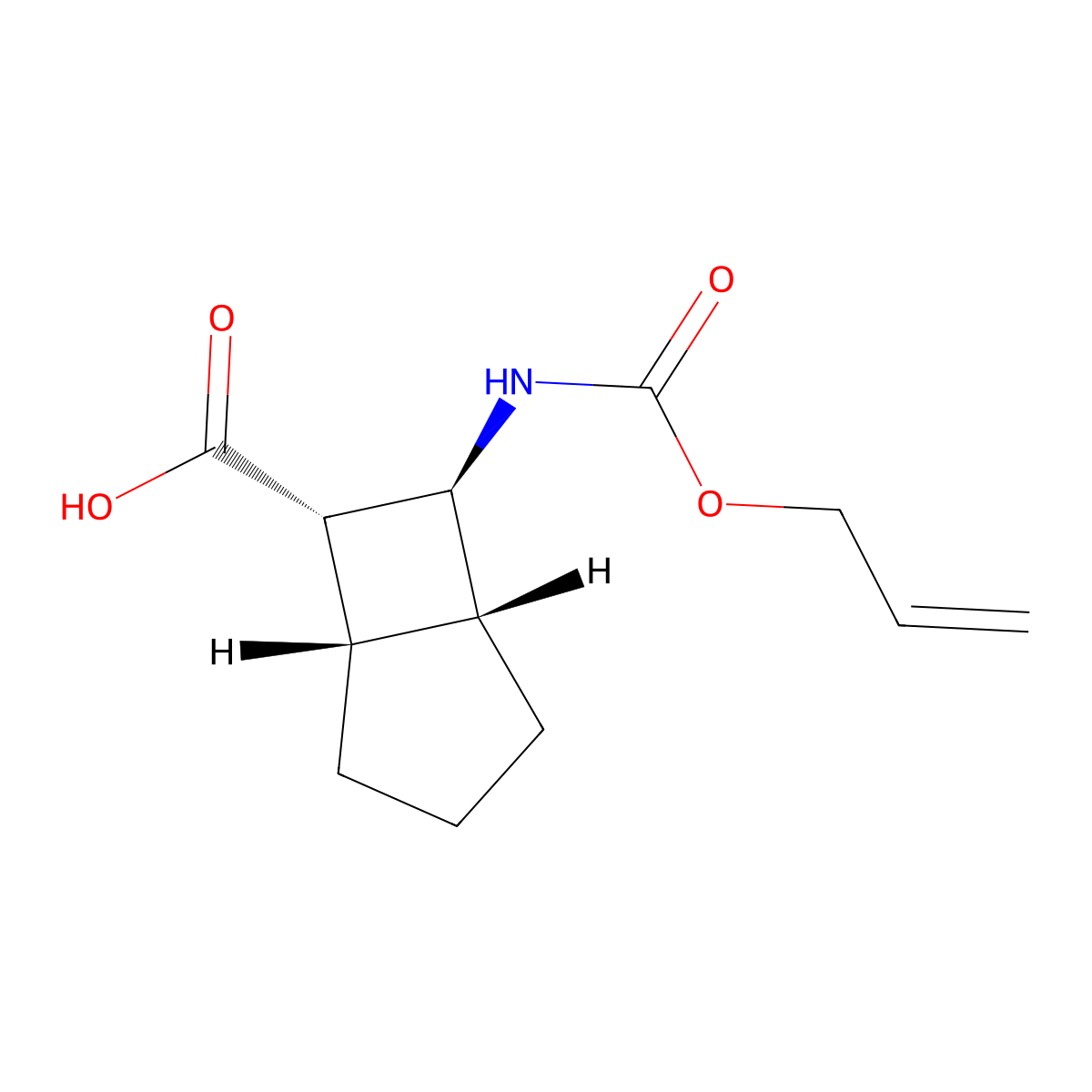 rac-(1R,5S,6S,7S)-7-{[(prop-2-en-1-yloxy)carbonyl]amino}bicyclo[3.2.0]heptane-6-carboxylic acid molecular structure, CAS 2679812-23-6