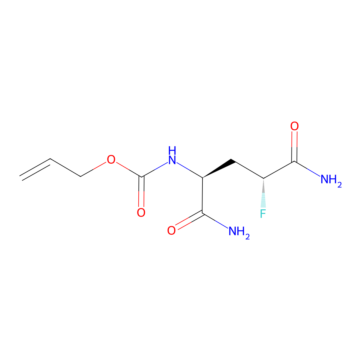 prop-2-en-1-yl N-[(1S,3R)-1,3-dicarbamoyl-3-fluoropropyl]carbamate molecular structure, CAS 2679812-24-7