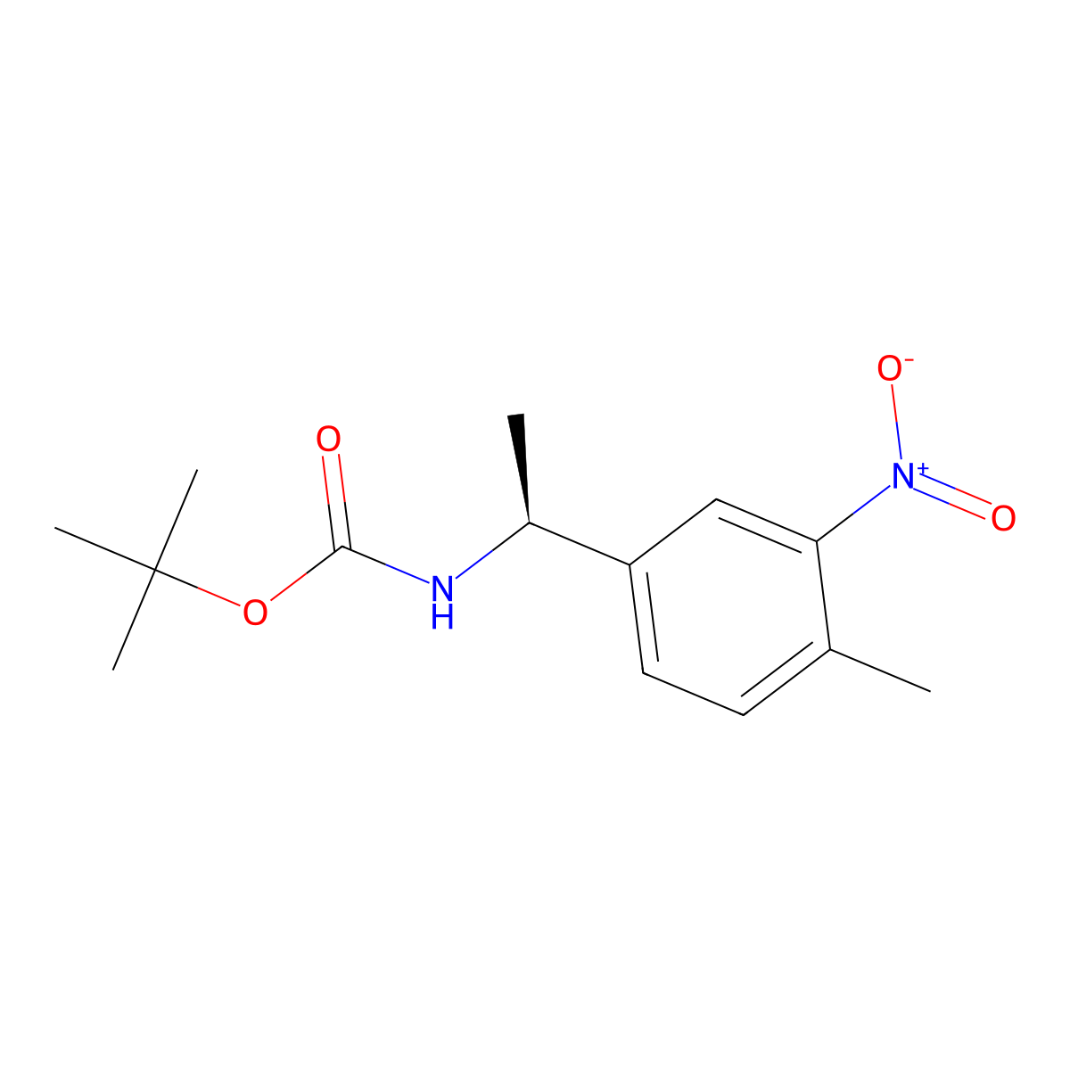 tert-butyl N-[(1S)-1-(4-methyl-3-nitrophenyl)ethyl]carbamate molecular structure, CAS 2679812-25-8