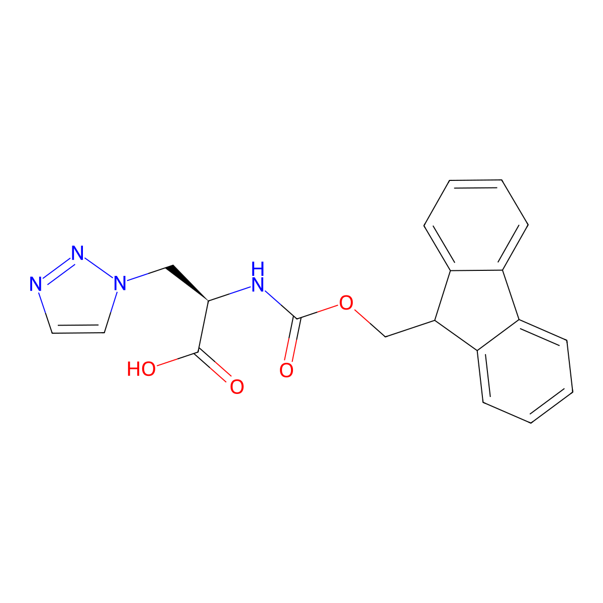 (2R)-2-({[(9H-fluoren-9-yl)methoxy]carbonyl}amino)-3-(1H-1,2,3-triazol-1-yl)propanoic acid molecular structure, CAS 2679812-28-1
