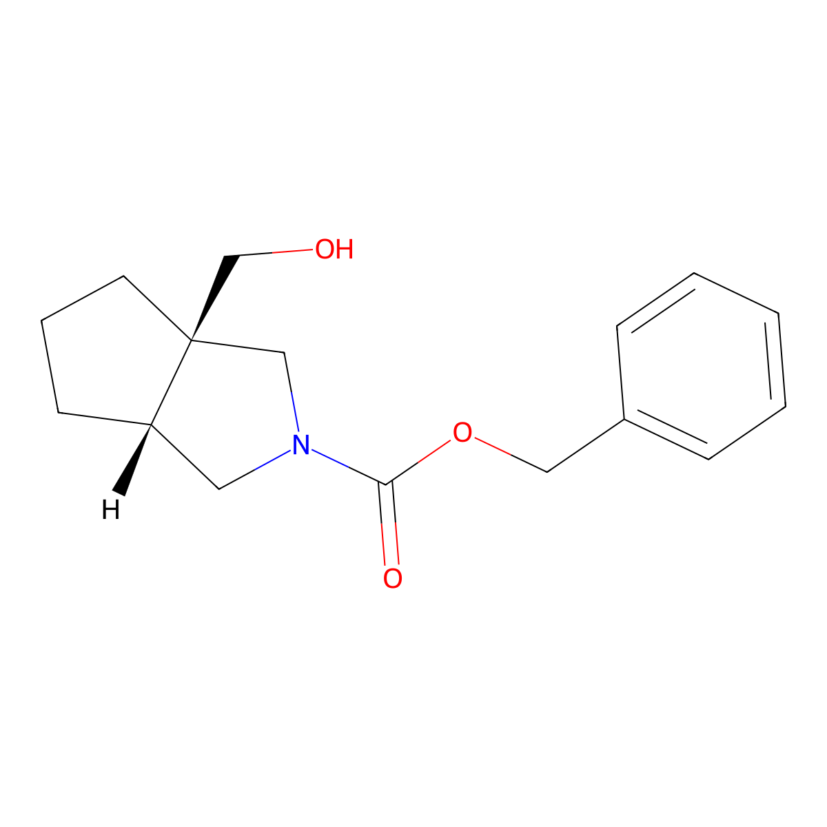 rac-benzyl (3aR,6aR)-3a-(hydroxymethyl)-octahydrocyclopenta[c]pyrrole-2-carboxylate molecular structure, CAS 2679812-31-6