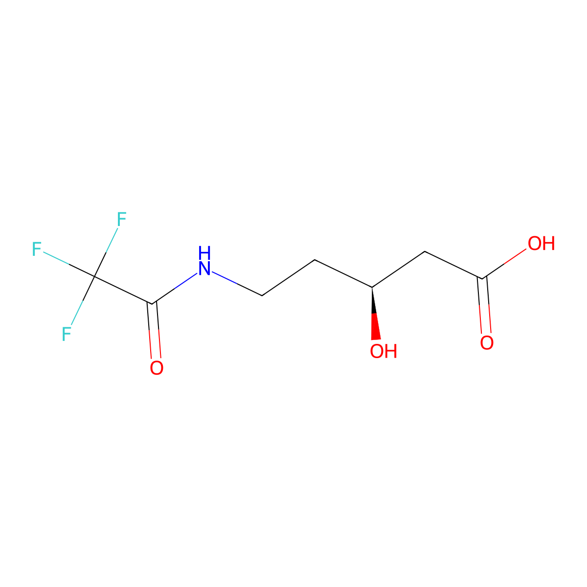 (3S)-3-hydroxy-5-(2,2,2-trifluoroacetamido)pentanoic acid molecular structure, CAS 2679812-32-7