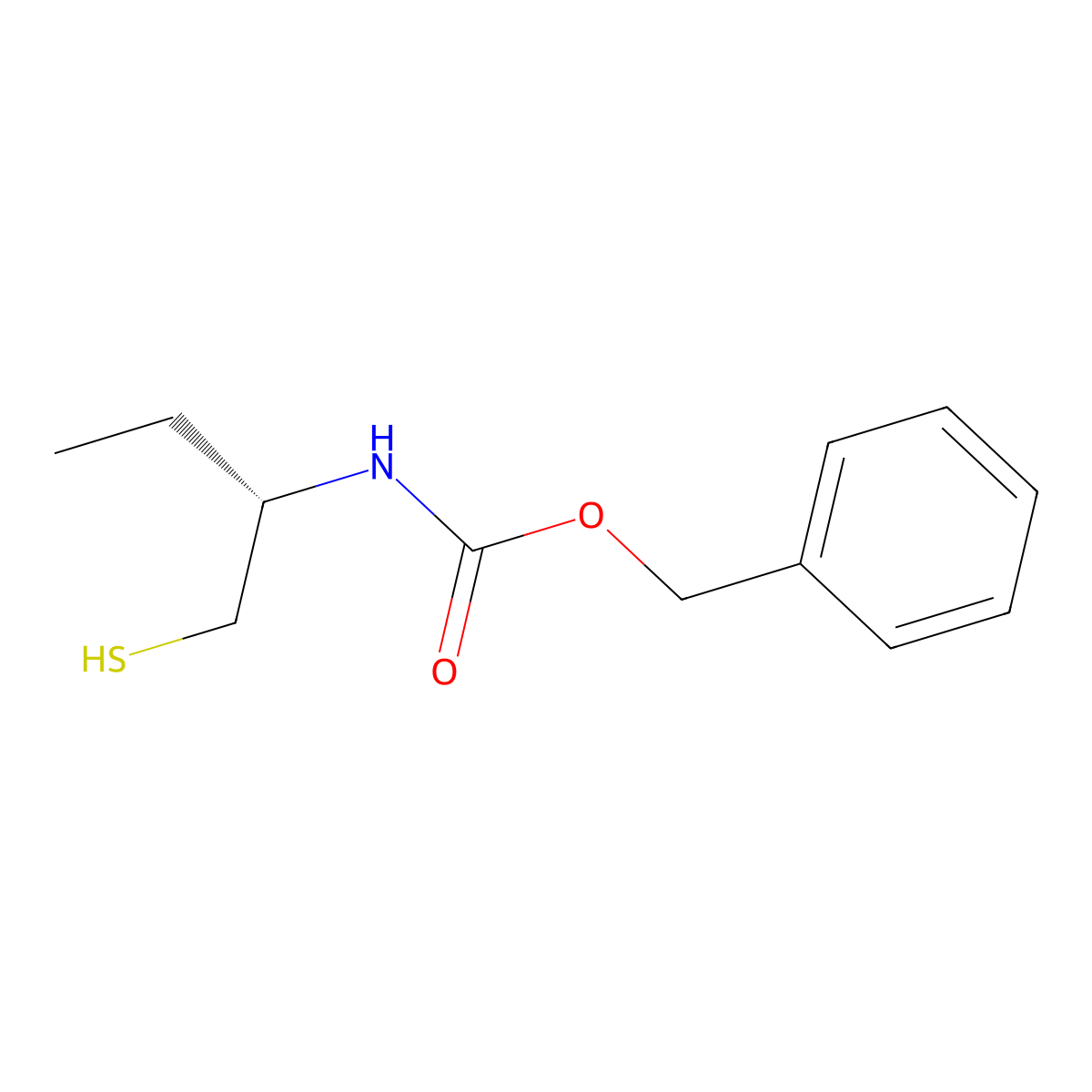 benzyl N-[(2S)-1-sulfanylbutan-2-yl]carbamate molecular structure, CAS 2679812-34-9