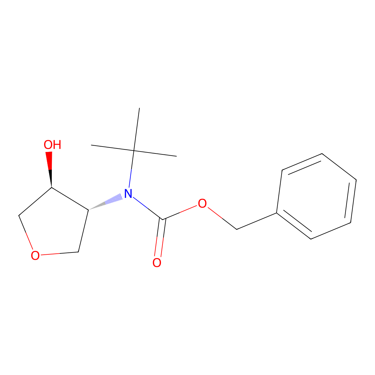rac-benzyl N-tert-butyl-N-[(3R,4S)-4-hydroxyoxolan-3-yl]carbamate molecular structure, CAS 2679812-38-3