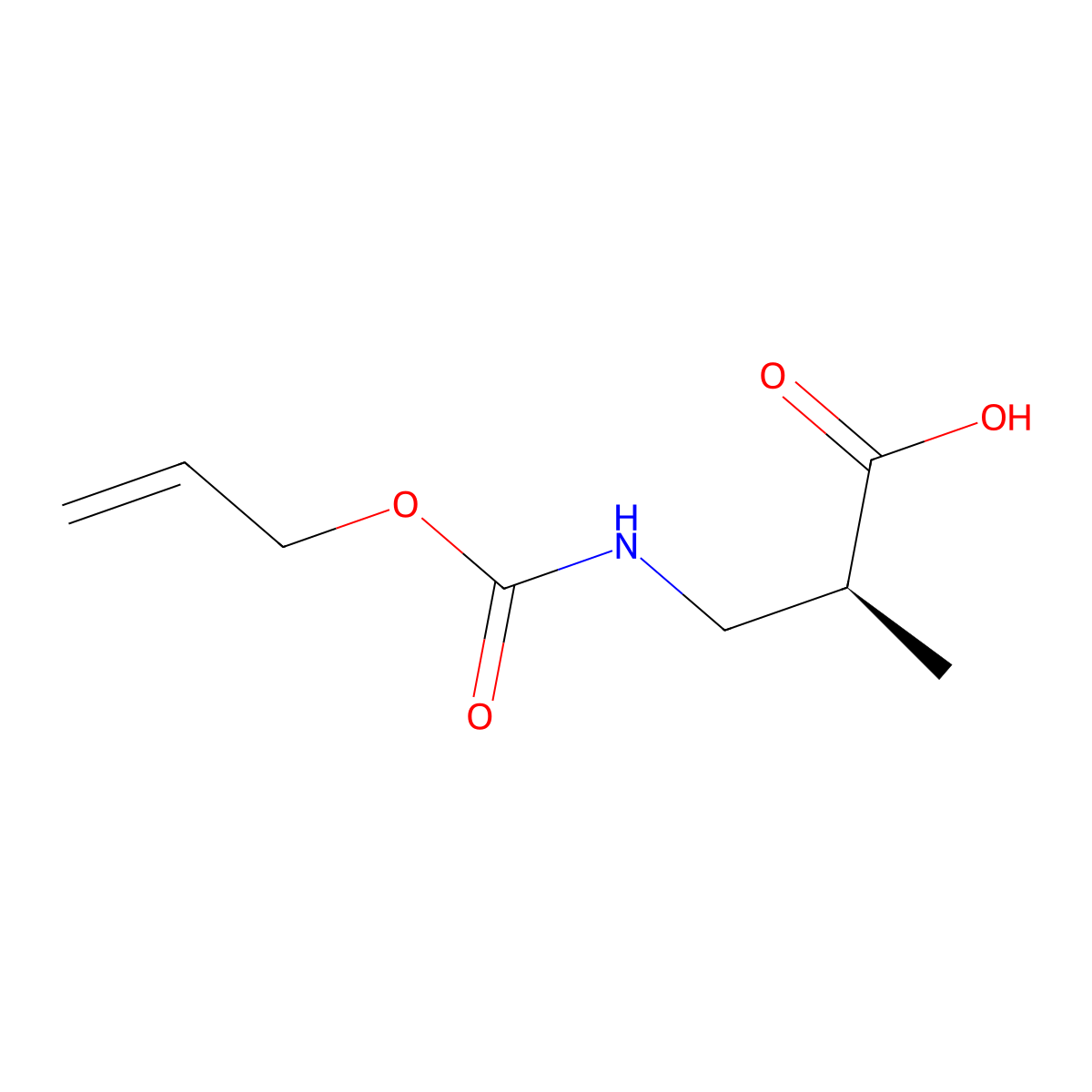 (2S)-2-methyl-3-{[(prop-2-en-1-yloxy)carbonyl]amino}propanoic acid molecular structure, CAS 2679812-45-2