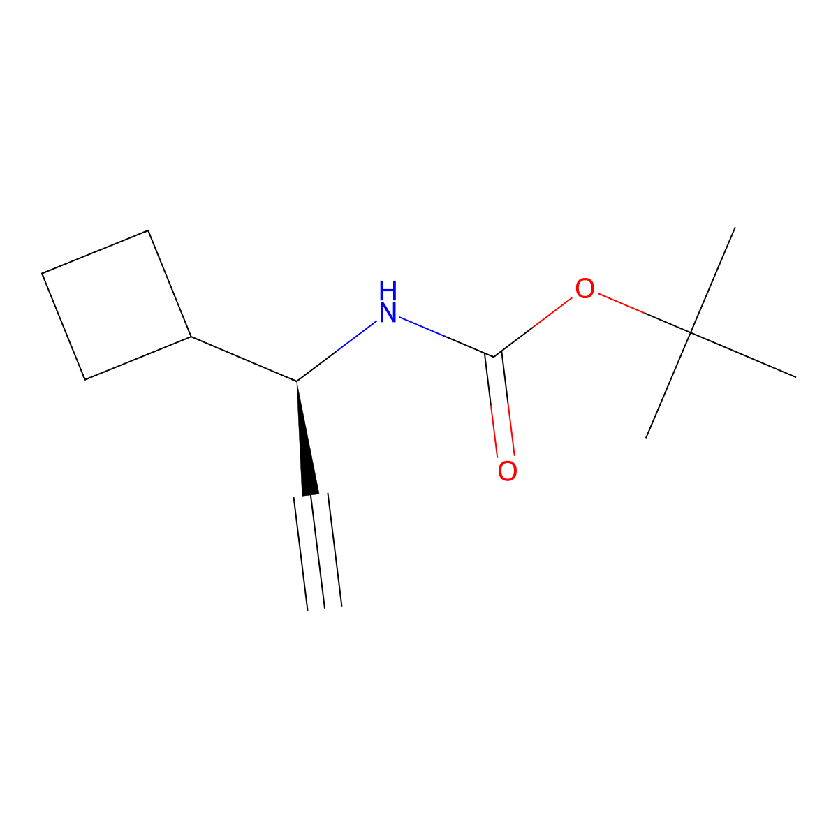 tert-butyl N-[(1R)-1-cyclobutylprop-2-yn-1-yl]carbamate molecular structure, CAS 2679812-53-2