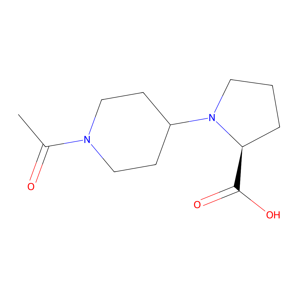 (2S)-1-(1-acetylpiperidin-4-yl)pyrrolidine-2-carboxylic acid molecular structure, CAS 2679812-57-6